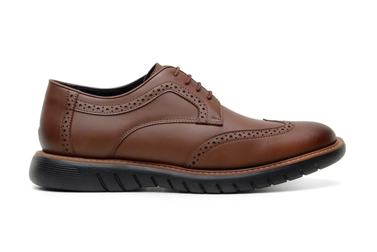 Harry Brogue in Cognac from Ahimsa (Wide Width) modern vibe