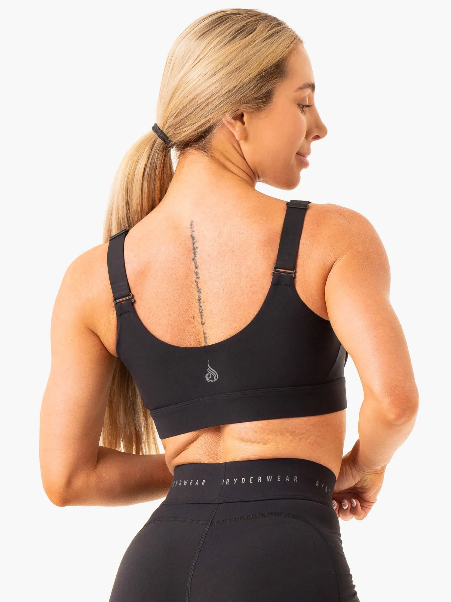 Heighten High Impact Sports Bra - Black Heat Release
