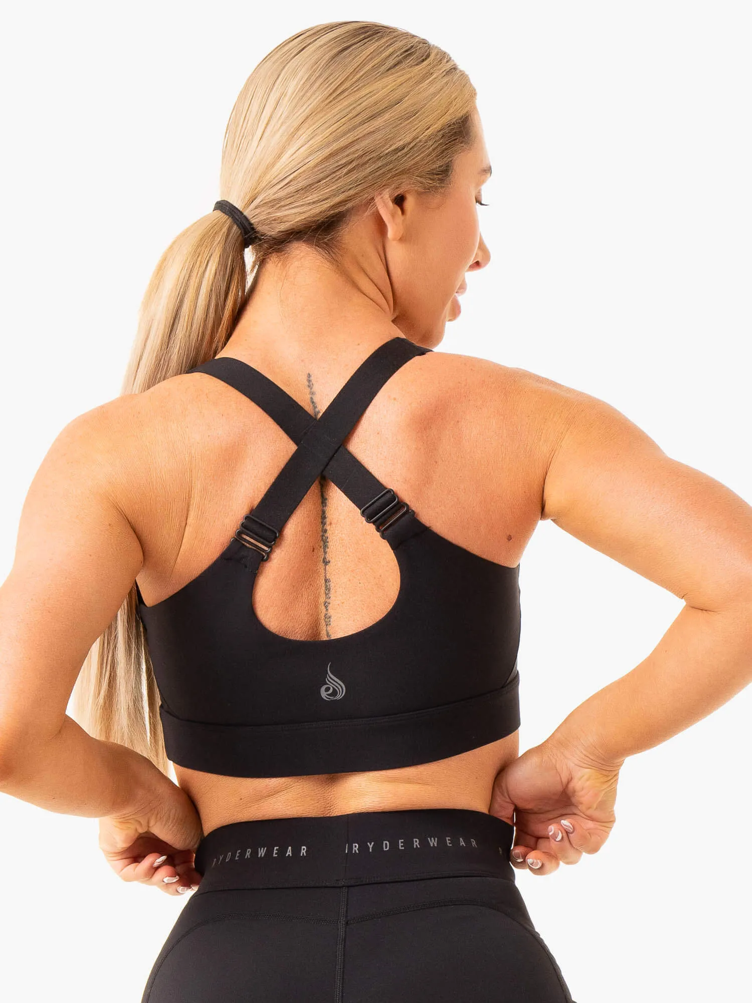 Heighten High Impact Sports Bra - Black 360 Support