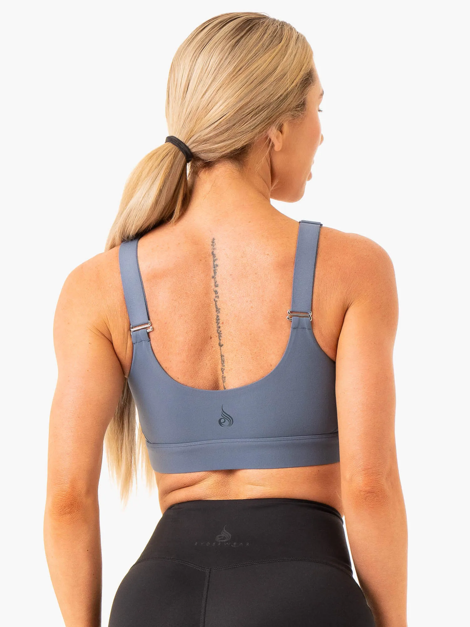 Heighten High Impact Sports Bra - Steel Blue Size Options