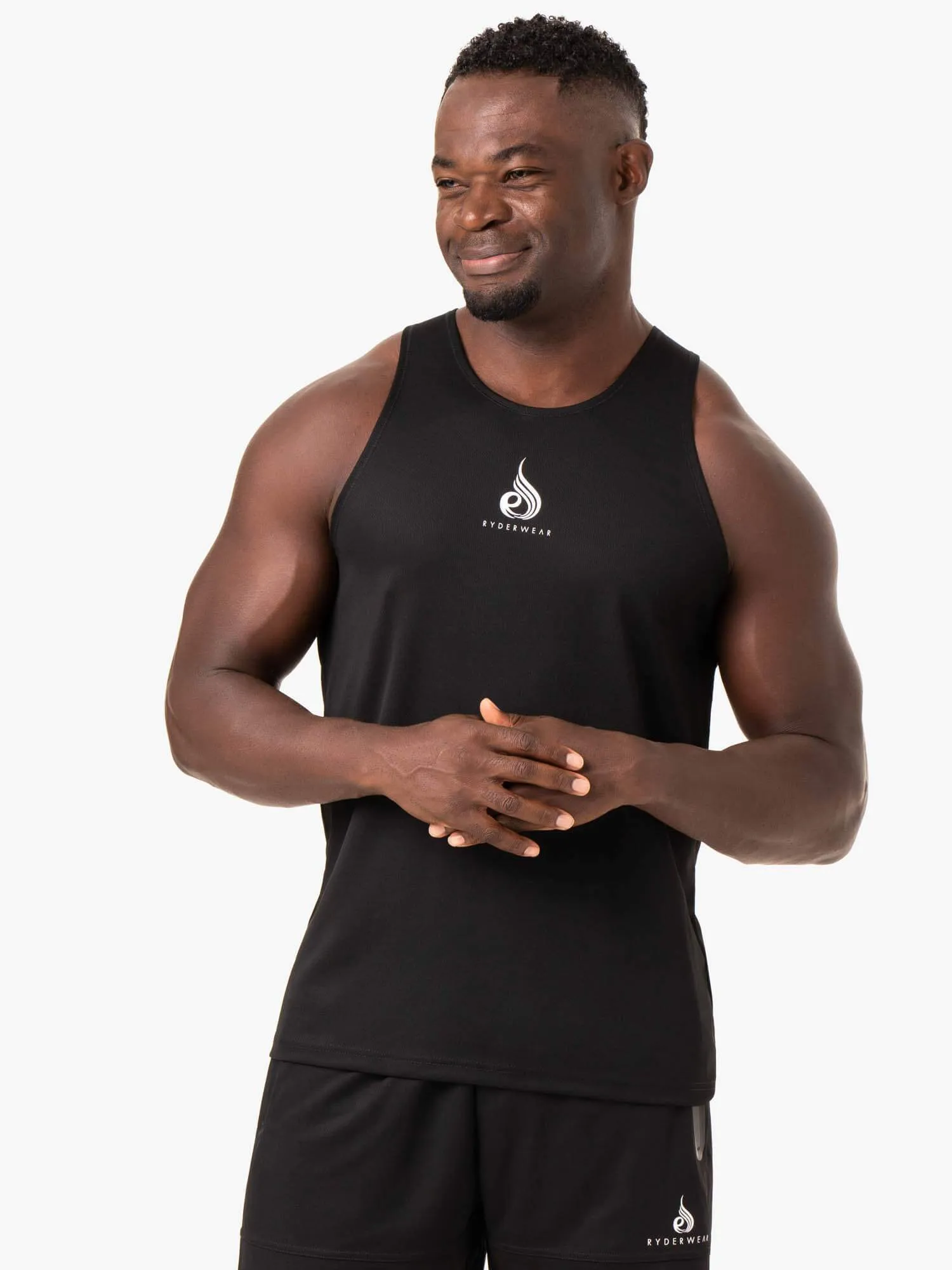 Heighten Mesh Regular Tank - Black sports style