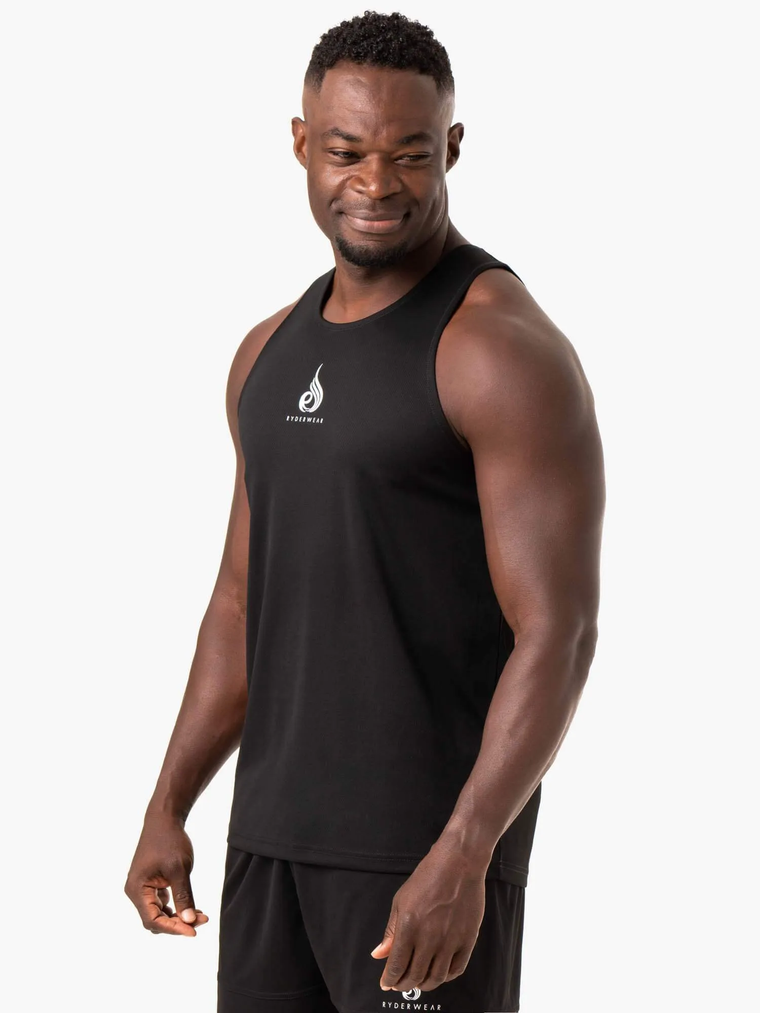 Heighten Mesh Regular Tank - Black fresh feeling
