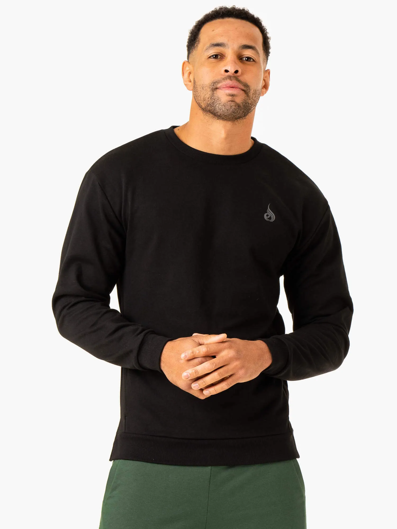 Heritage Crew Neck - Black soft texture
