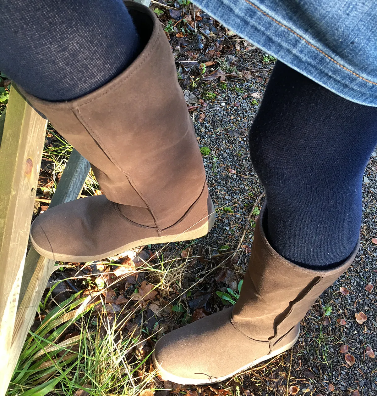 Highly Snugge Boot in Brown from Vegetarian Shoes off duty