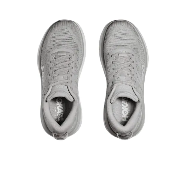 HOKA Men's Bondi 7 (Wide Width) Grey gentle arch
