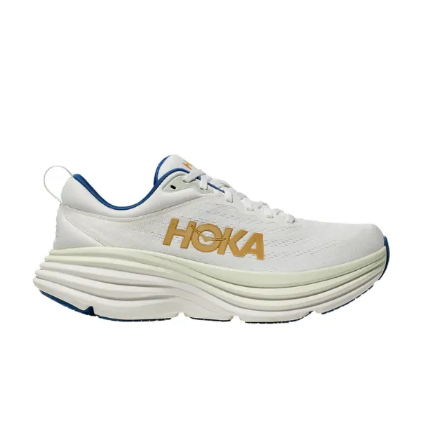 HOKA Men's Bondi 8 Medium White/Gold Style Upgrade