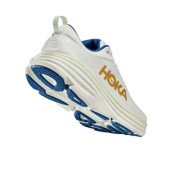 HOKA Men's Bondi 8 Medium White/Gold smooth ride