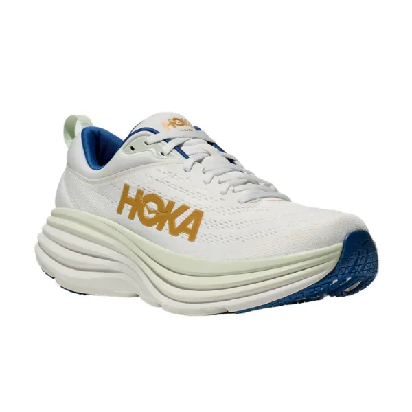 HOKA Men's Bondi 8 Medium White/Gold Fast Lane