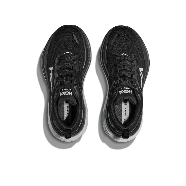 HOKA Men's Bondi 8 (Medium Width) Black/White Pace Control