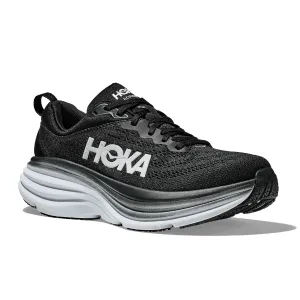 HOKA Men's Bondi 8 (Medium Width) Black/White travel core
