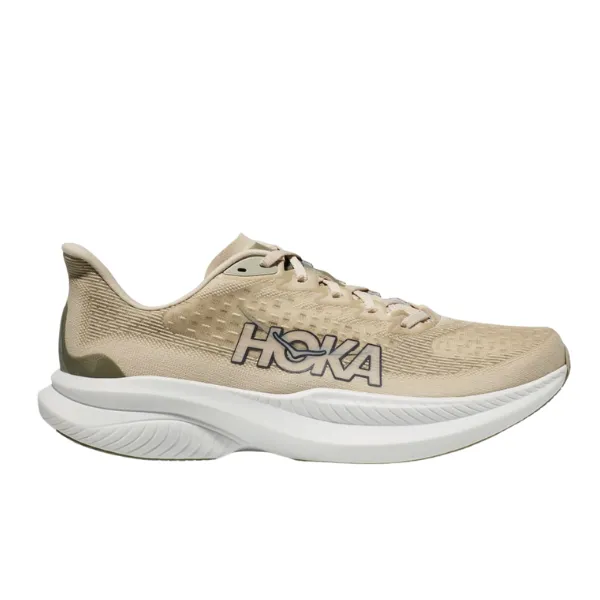 HOKA Men's Mach 6 (Medium Width) Beige/Oatmilk Barley heel shield