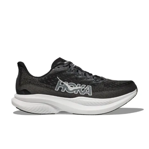 HOKA Men's Mach 6 (Wide Width) Black/White fatigue free
