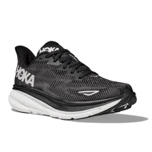HOKA Men's (Medium Width) Clifton 9 Black / White comfort ride