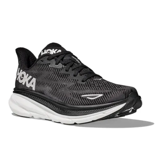 HOKA Men's (Medium Width) Clifton 9 Black / White Classic Mood