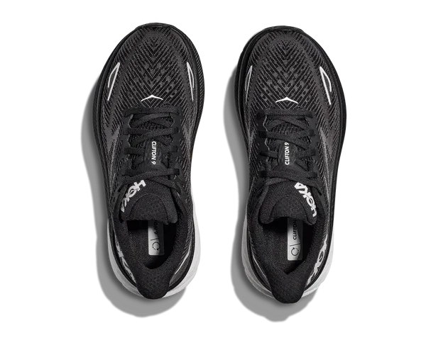 HOKA Men's (Medium Width) Clifton 9 Black / White day gear