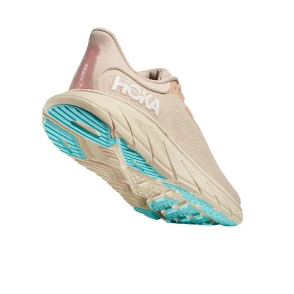 HOKA Women's Arahi 7 (Medium Width) Vanilla/Cream heel tech
