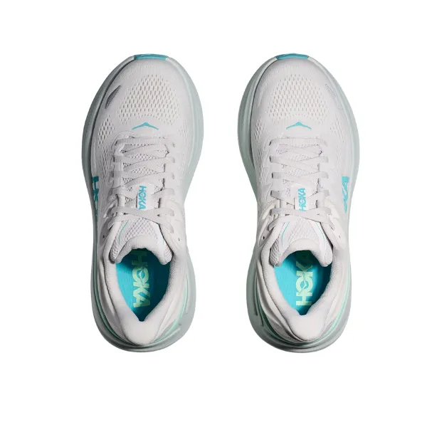 Hoka Women's Bondi 9 White/Blue Soft Landing