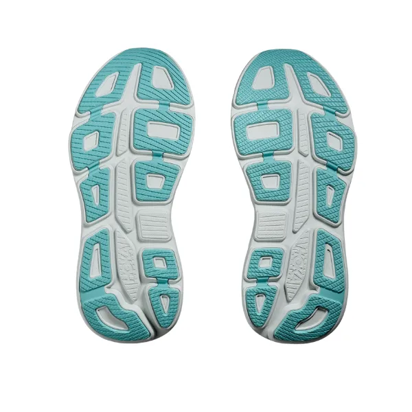 Hoka Women's Bondi 9 White/Blue explorer feel