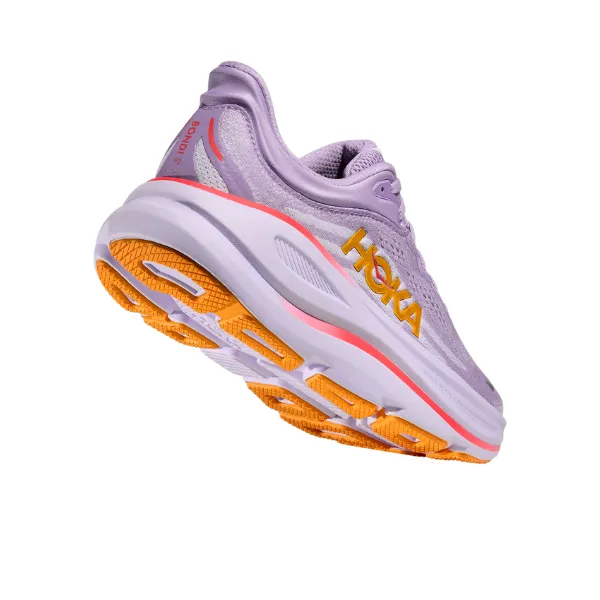 Hoka Women's Bondi 9 Wide Aster Flower / Starlight Glow core tech