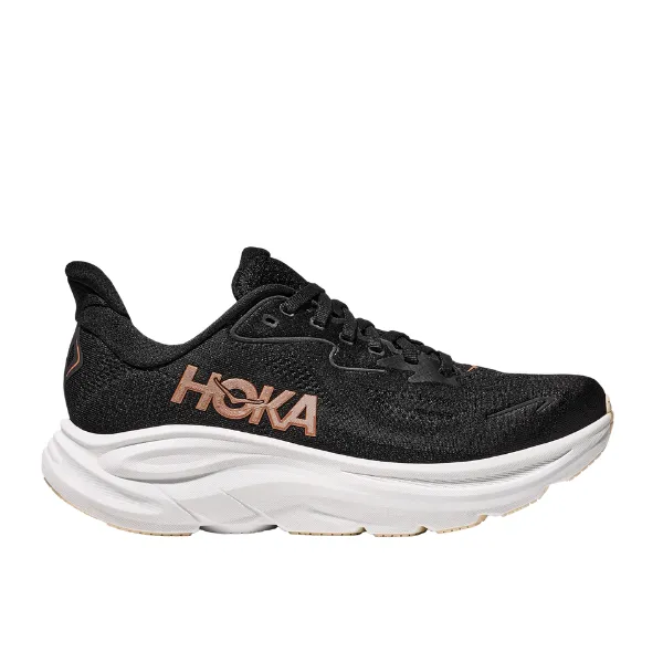 Hoka Women's Clifton 10 Black/Gold speed trail