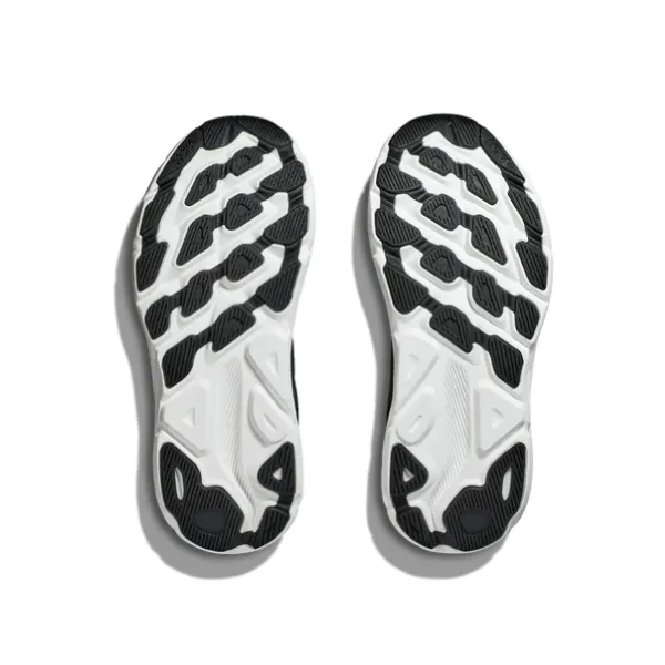 HOKA Women's Clifton 9 Wide Black / White tech sole