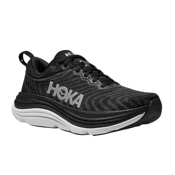 HOKA Women's Gaviota 5 (Medium) Black/White style walk