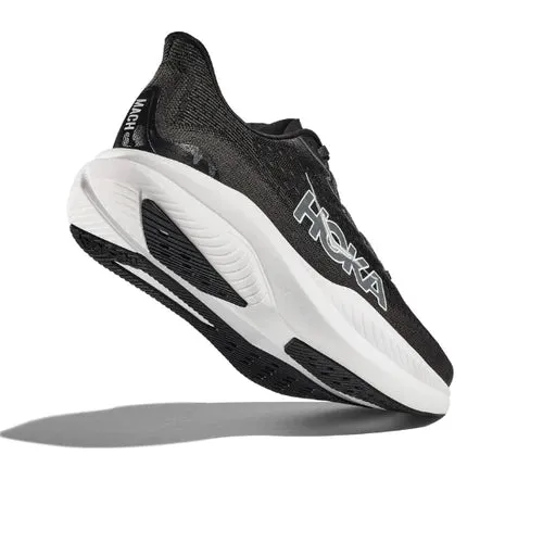 HOKA Women's Mach 6 (Medium Width) Black/White Quiet Style