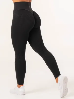 Honeycomb Scrunch Seamless Leggings - Black Layer-friendly
