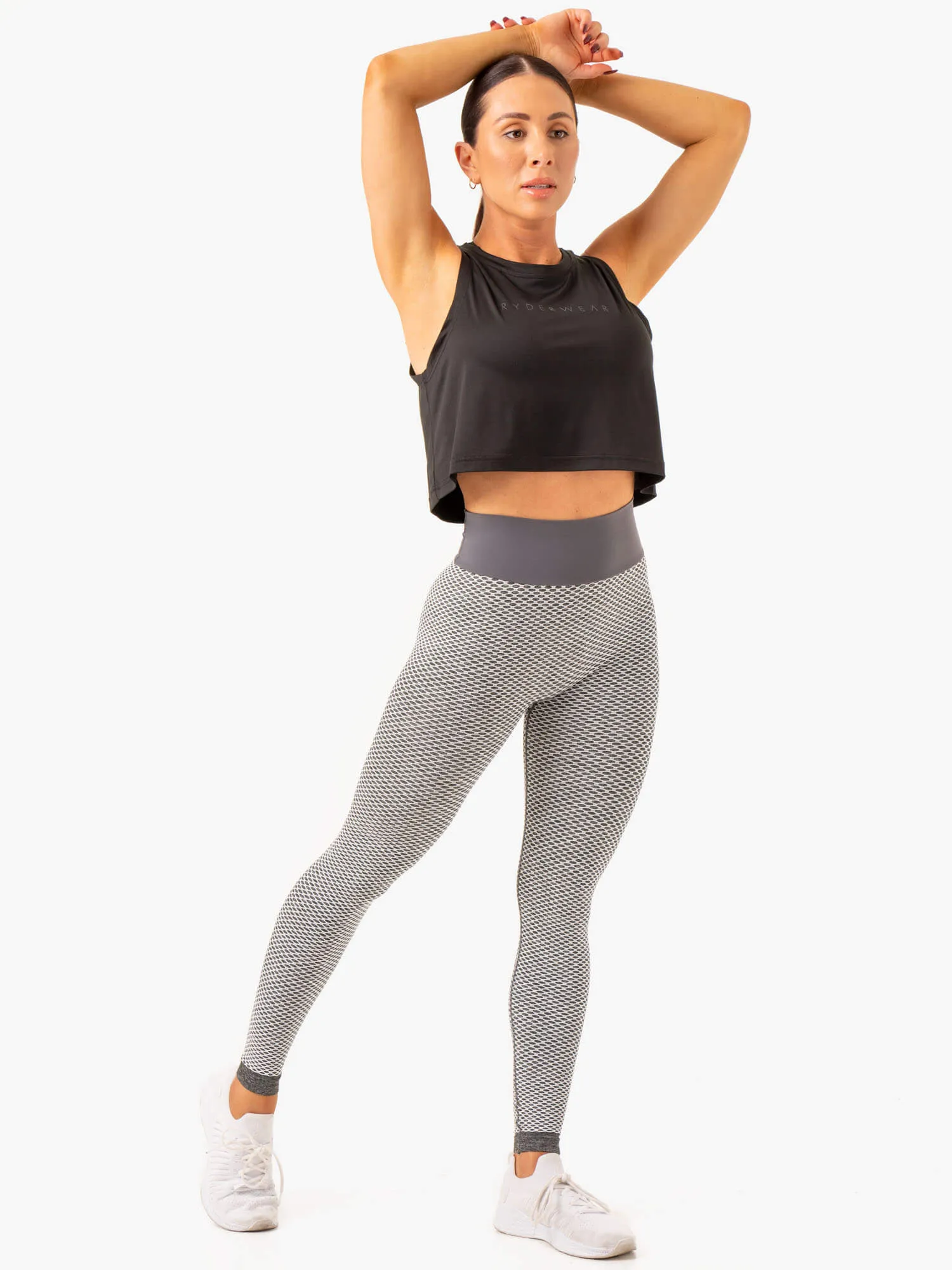Honeycomb Scrunch Seamless Leggings - Grey Marl Support band