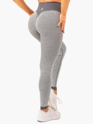Honeycomb Scrunch Seamless Leggings - Grey Marl Travel essential