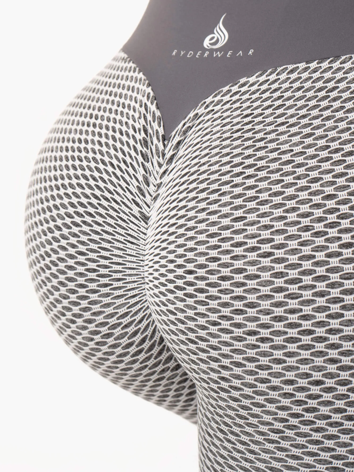 Honeycomb Scrunch Seamless Leggings - Grey Marl Stretch fabric