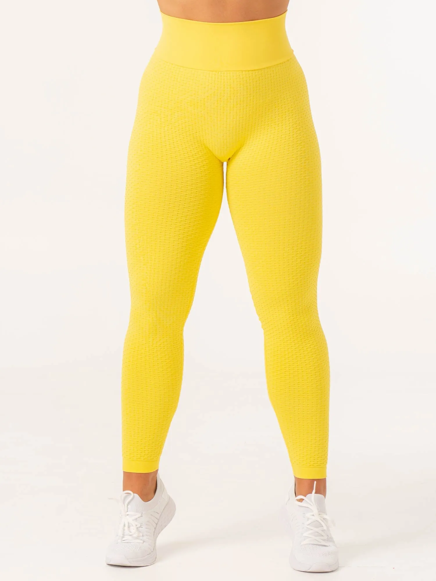 Honeycomb Scrunch Seamless Leggings - Yellow Yoga style