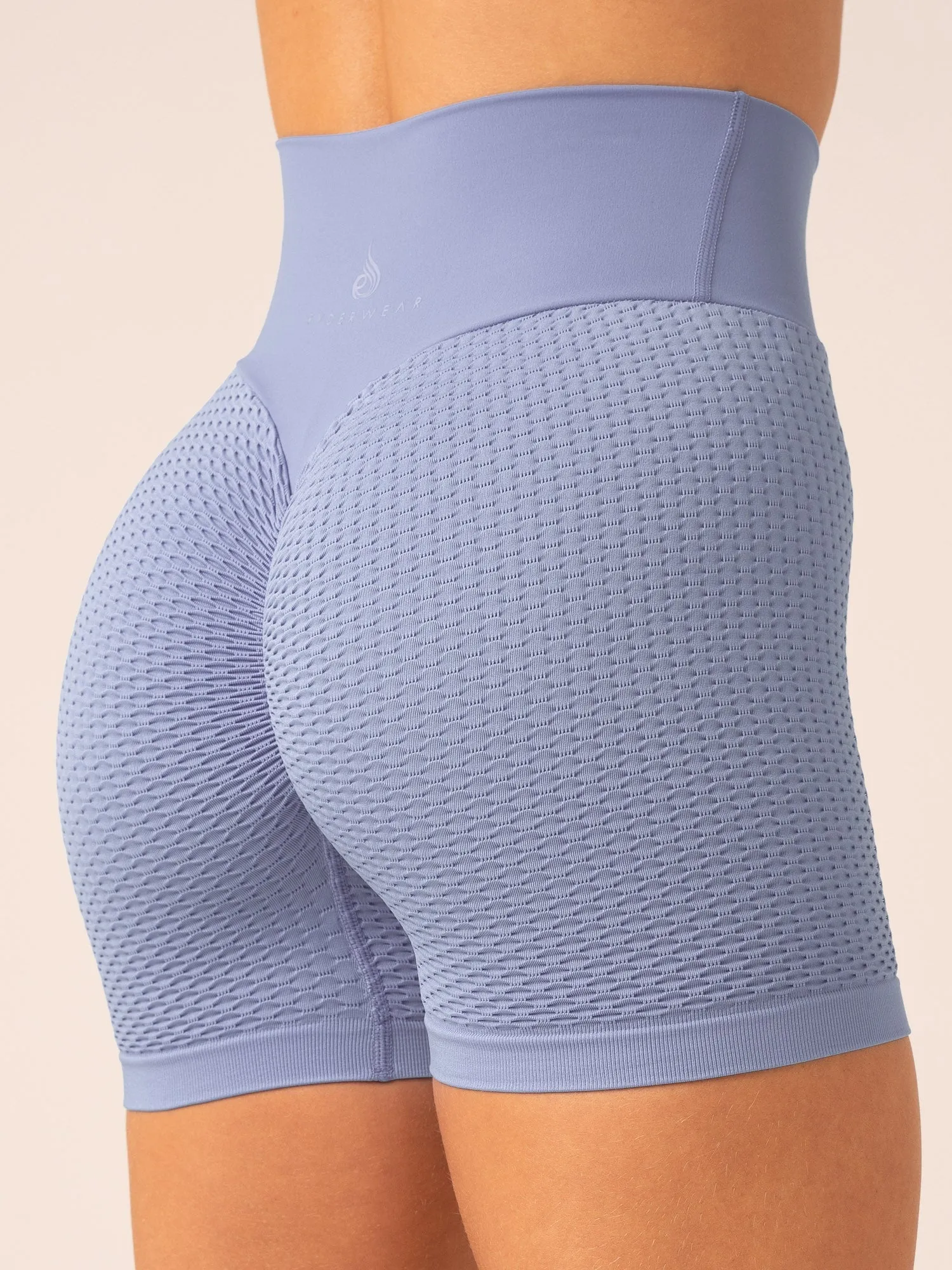 Honeycomb Scrunch Seamless Shorts - Steel Blue urban active