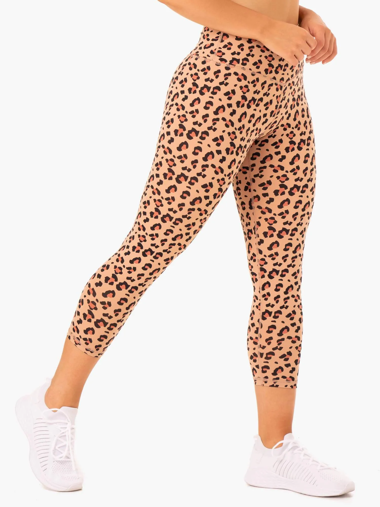 Hybrid 7/8 Leggings - Tan Leopard Chic design