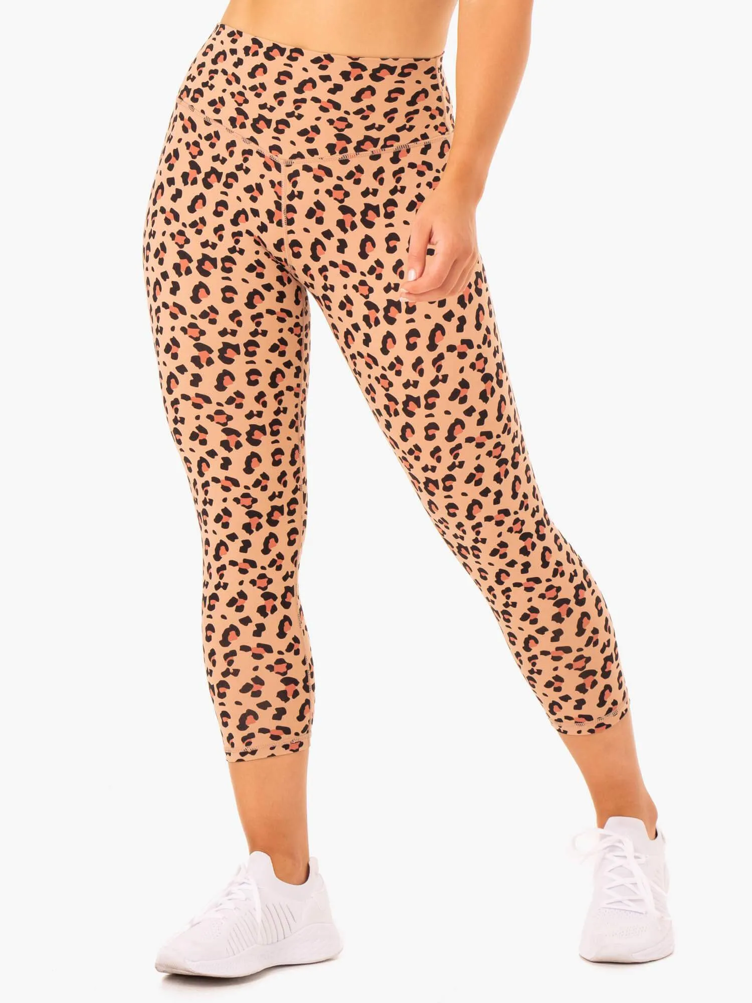 Hybrid 7/8 Leggings - Tan Leopard Classic fit
