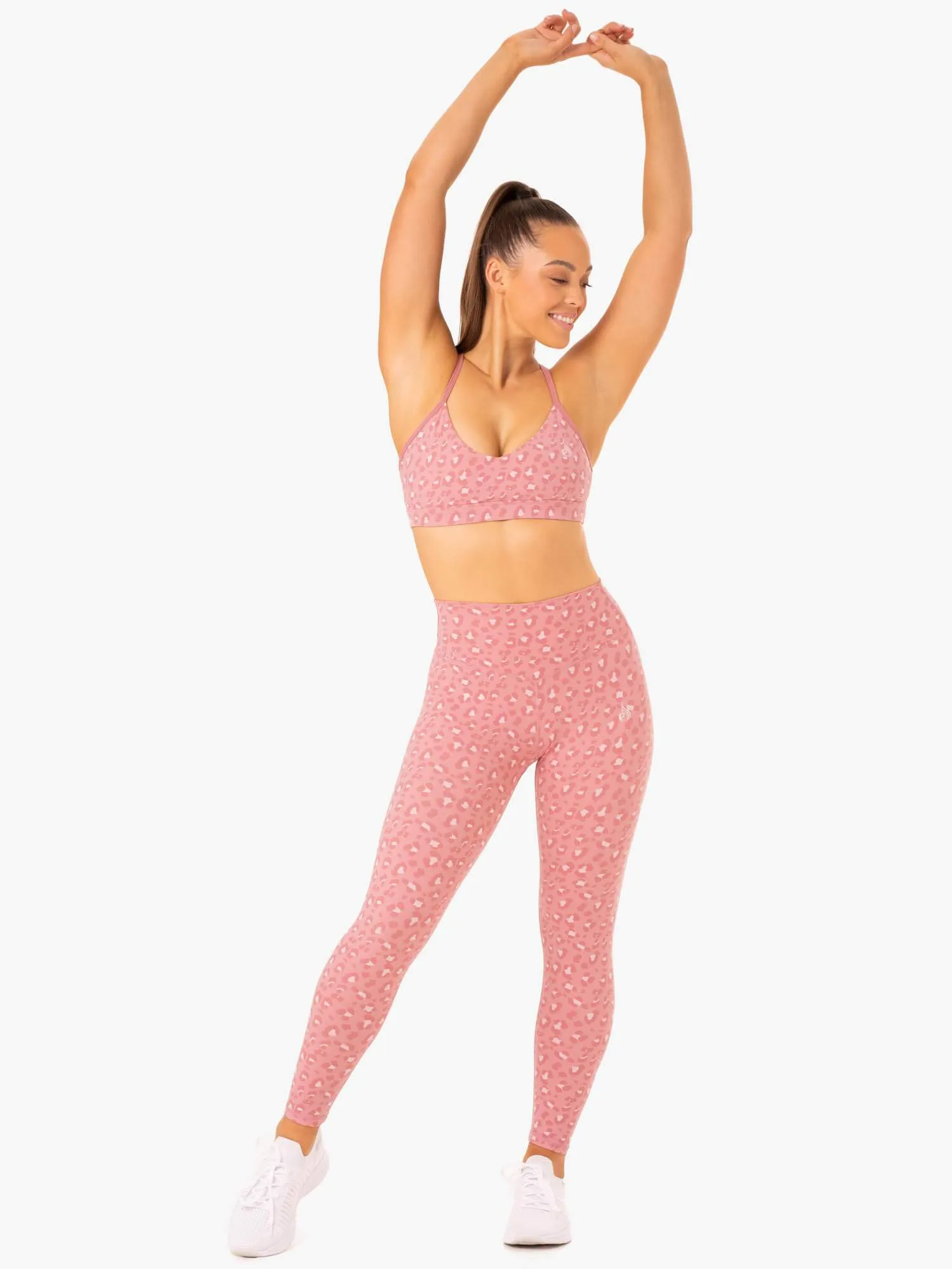 Hybrid Full Length Leggings - Pink Leopard All purpose