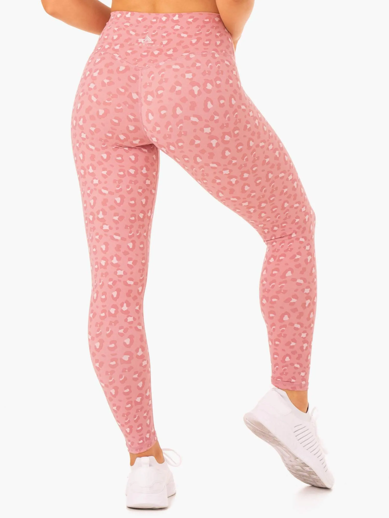 Hybrid Full Length Leggings - Pink Leopard Soft touch
