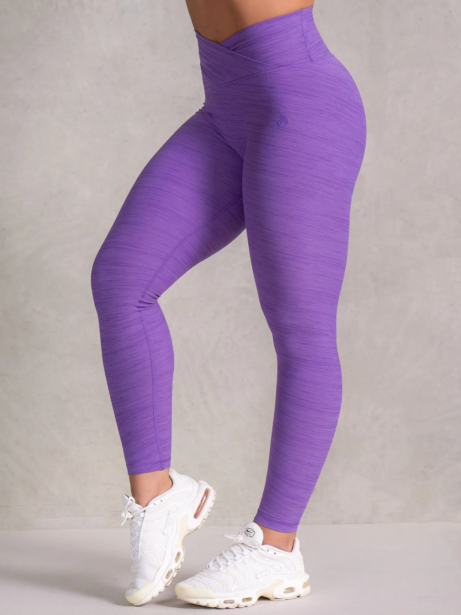 Icon Cross Over Scrunch Leggings - Violet Marl Sports gear