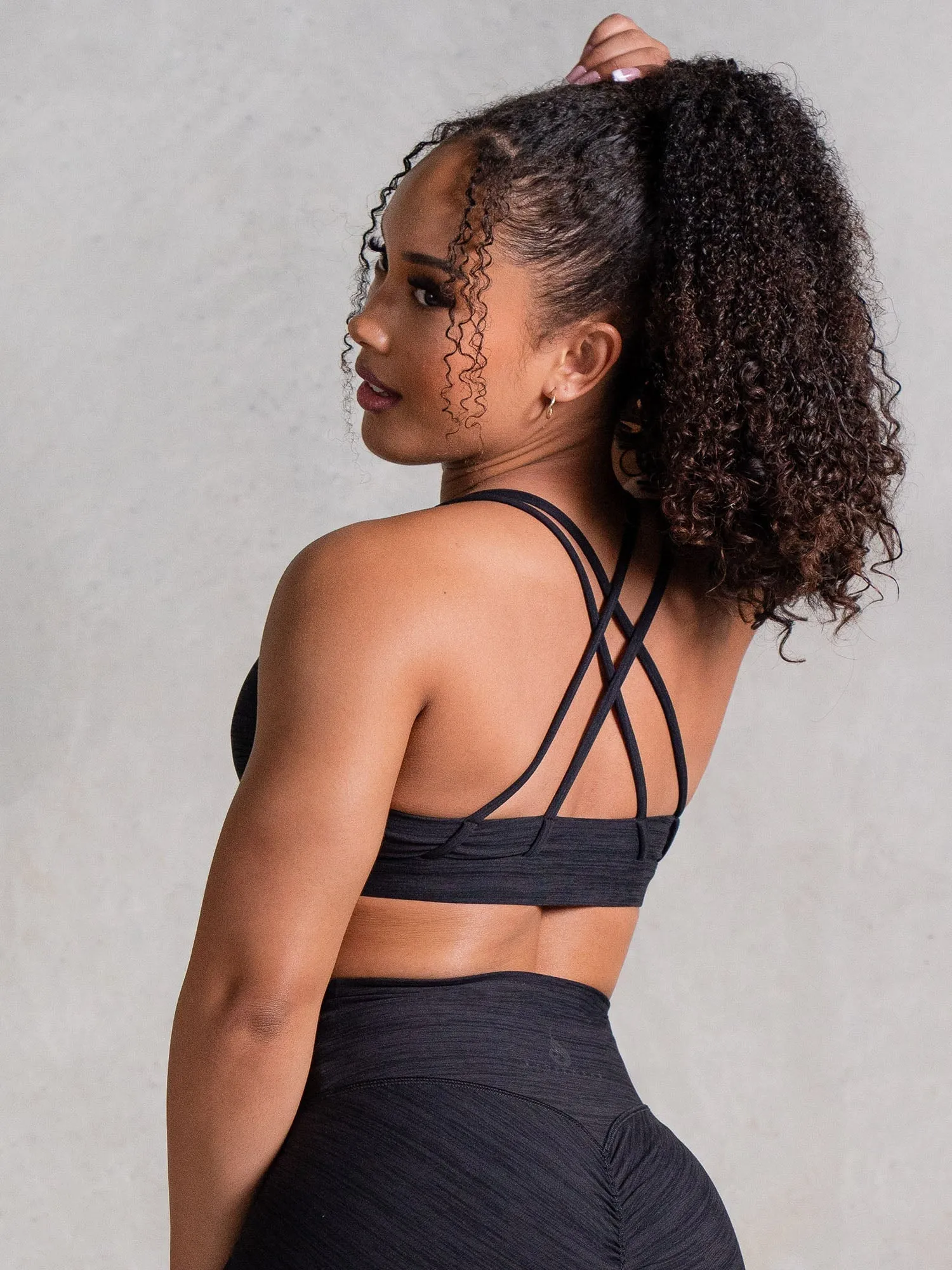Icon Scoop Neck Sports Bra - Black Marl No Boundaries