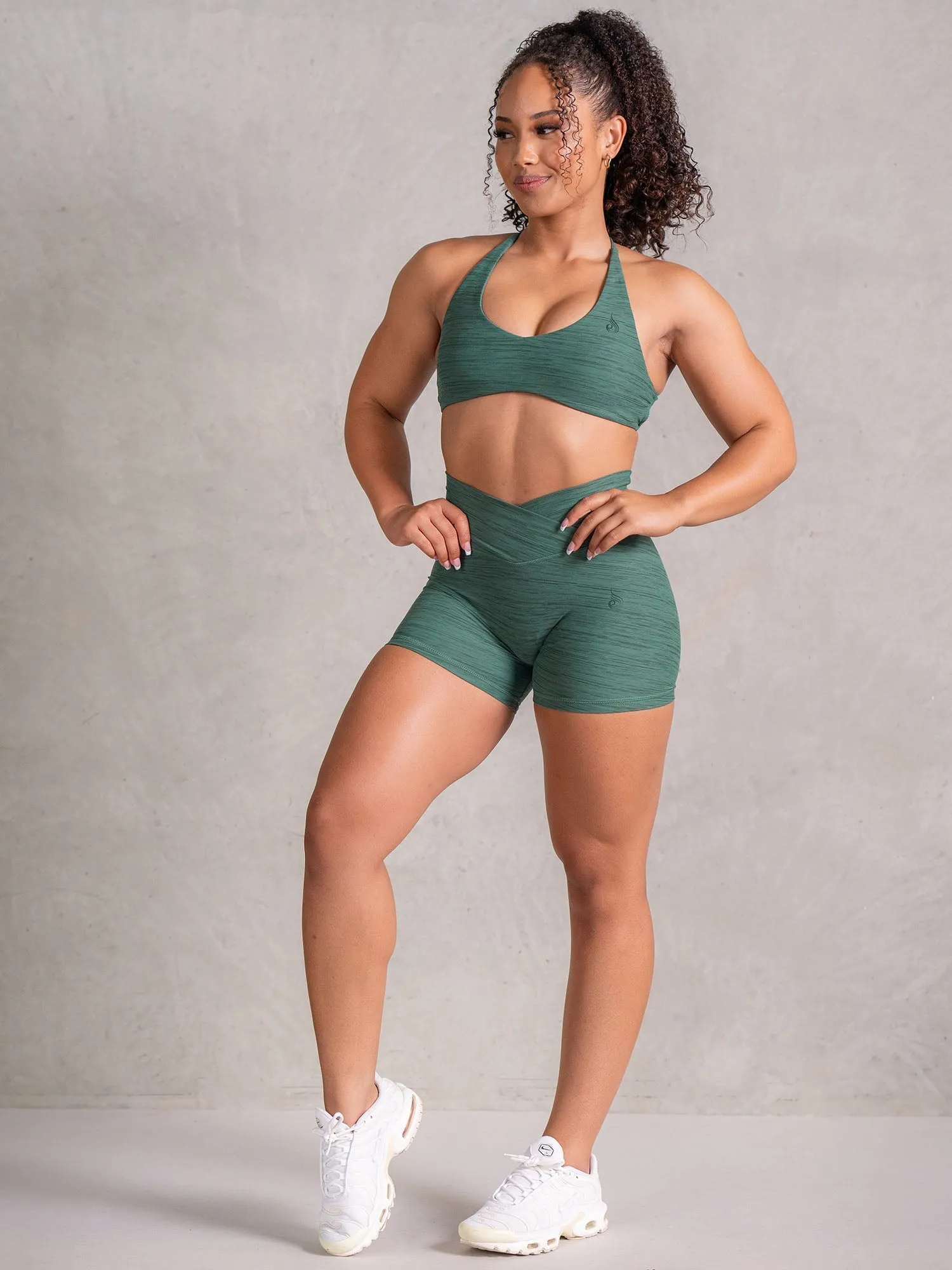 Icon Sports Crop - Fern Marl Moisture Wicking