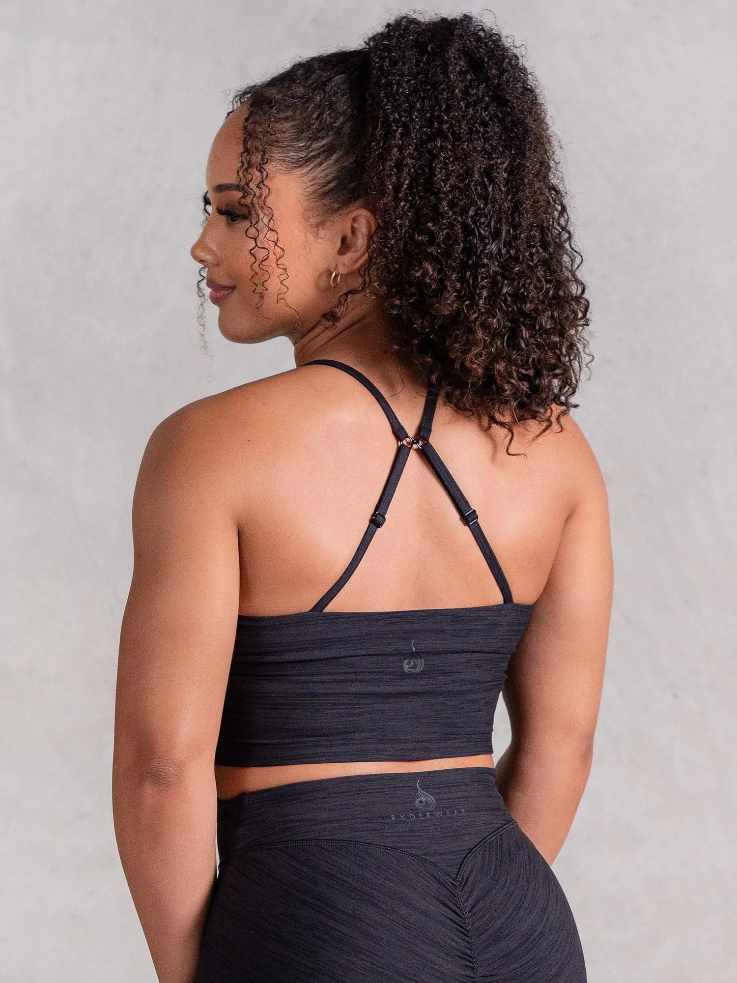 Icon Tank Bra - Black Marl fresh air