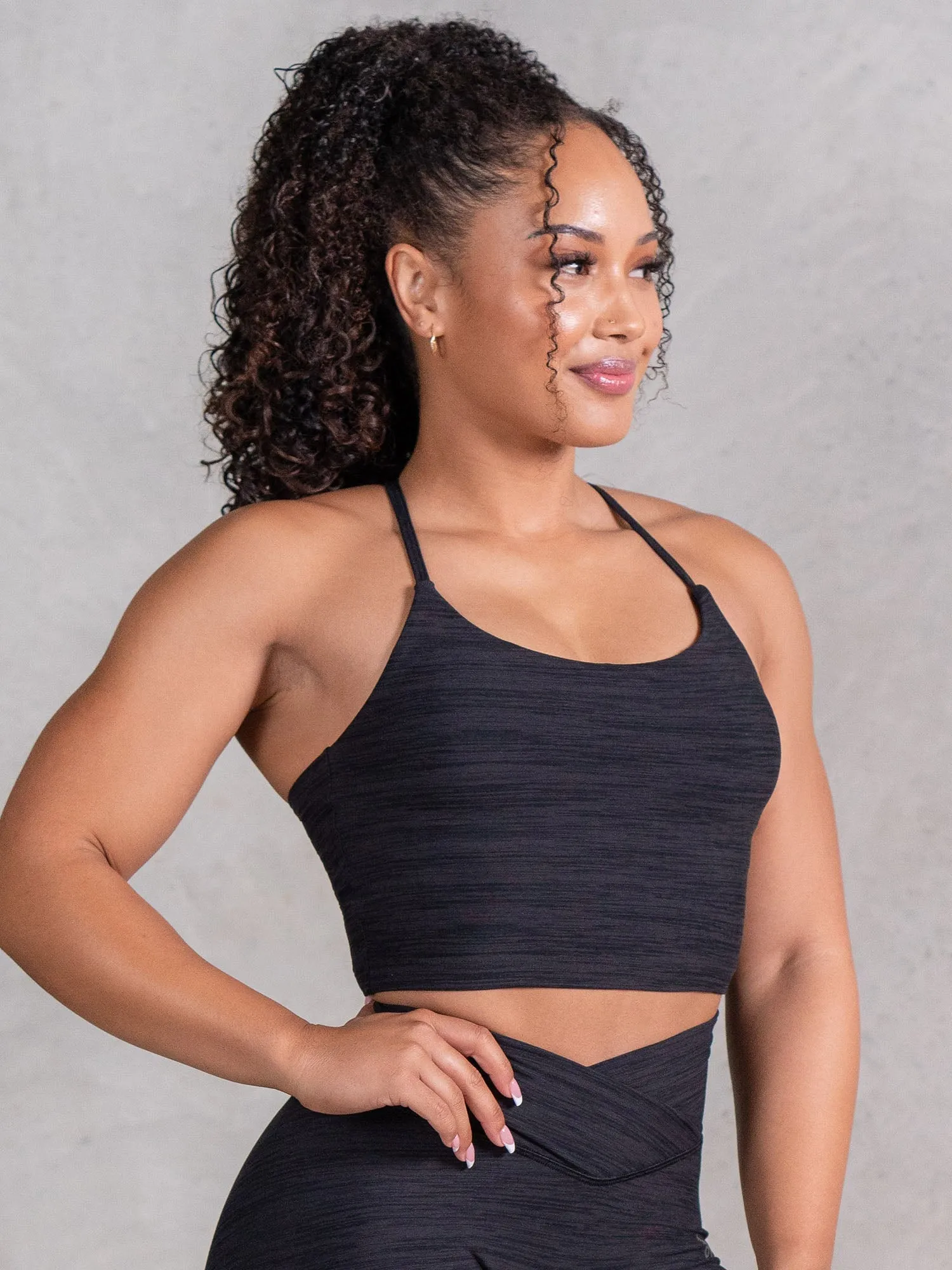 Icon Tank Bra - Black Marl Multi Use