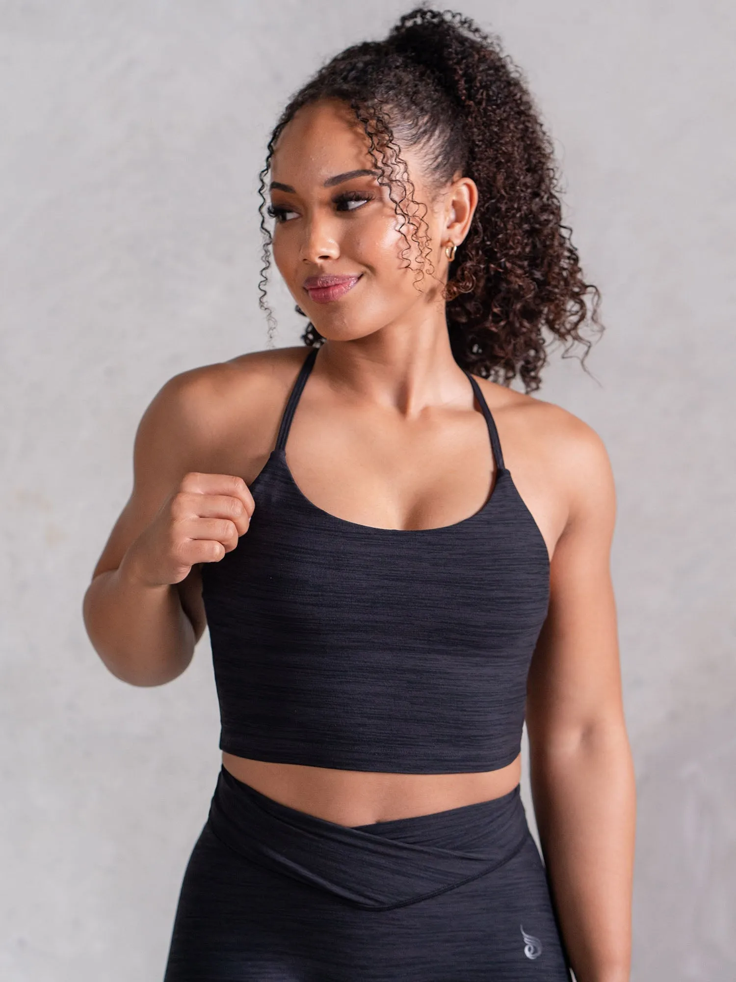 Icon Tank Bra - Black Marl trend match