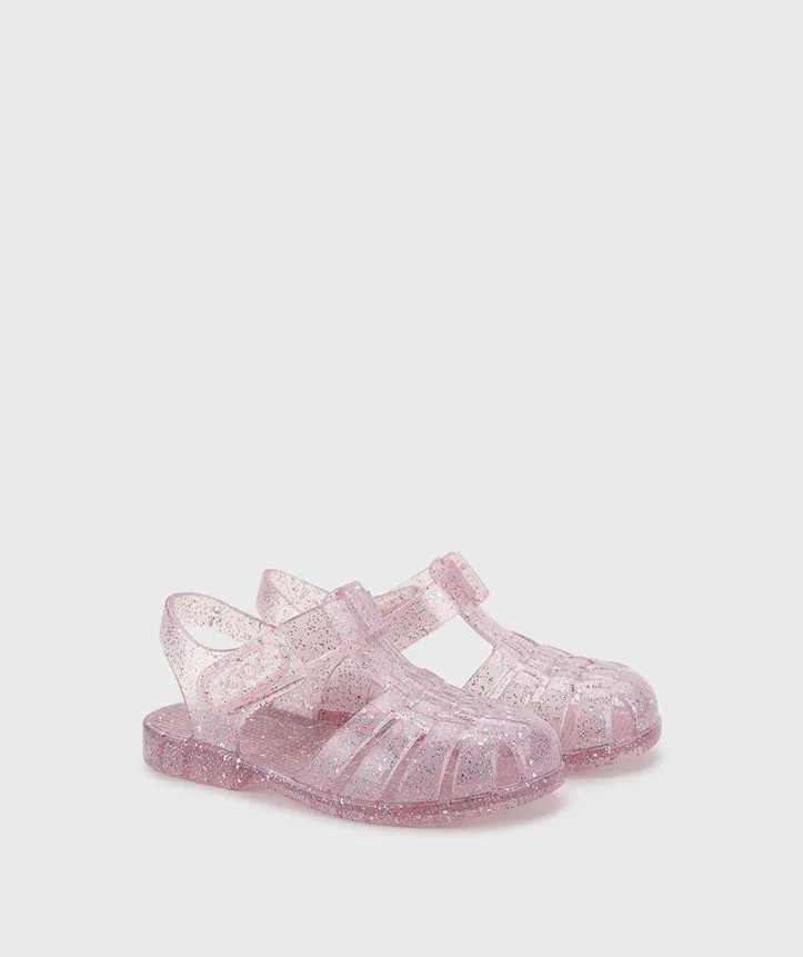 Igor 10329-385 Clasica Cristal Sandals, Tr.Rosa Multi Glitter Earth Path
