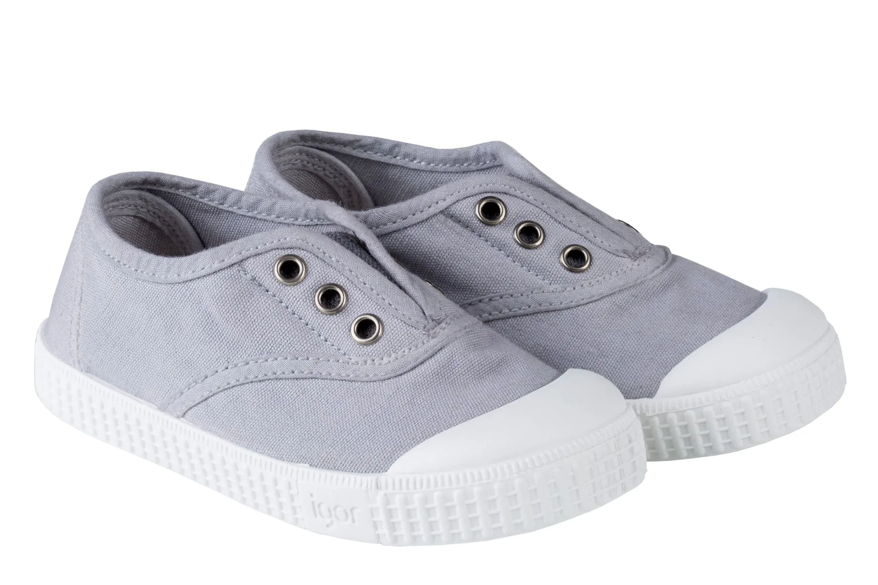 Igor Berri Boy's and Girl's S10161 Laceless Canvas Shoes - Gris true ease