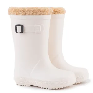 Igor Boy's & Girl's Euri Borreguito Lined Rain Boots, Blanco breath trail