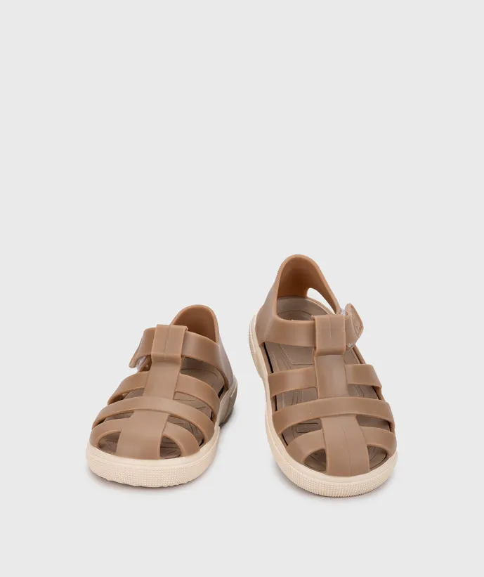Igor Boy's And Girl's Bay Sandals - Taupe Open Heart