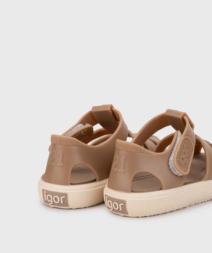 Igor Boy's And Girl's Bay Sandals - Taupe Barefoot Vibe