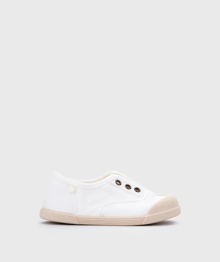 Igor Boy's And Girl's Lona Laceless Shoes - Blanco clear mind