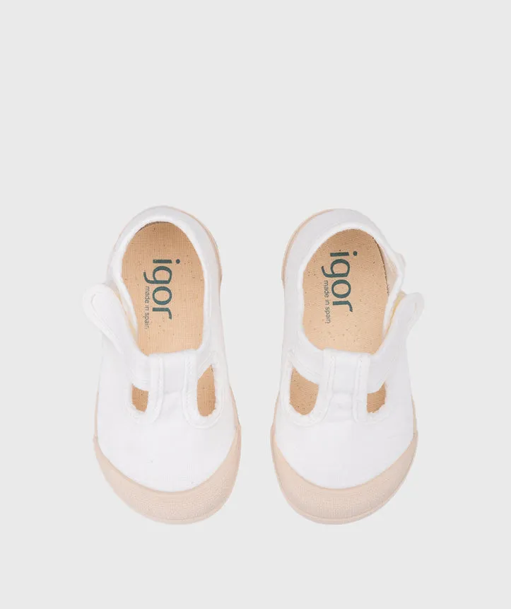 Igor Boy's And Girl's Lona Pepito Shoes - Blanco simple way